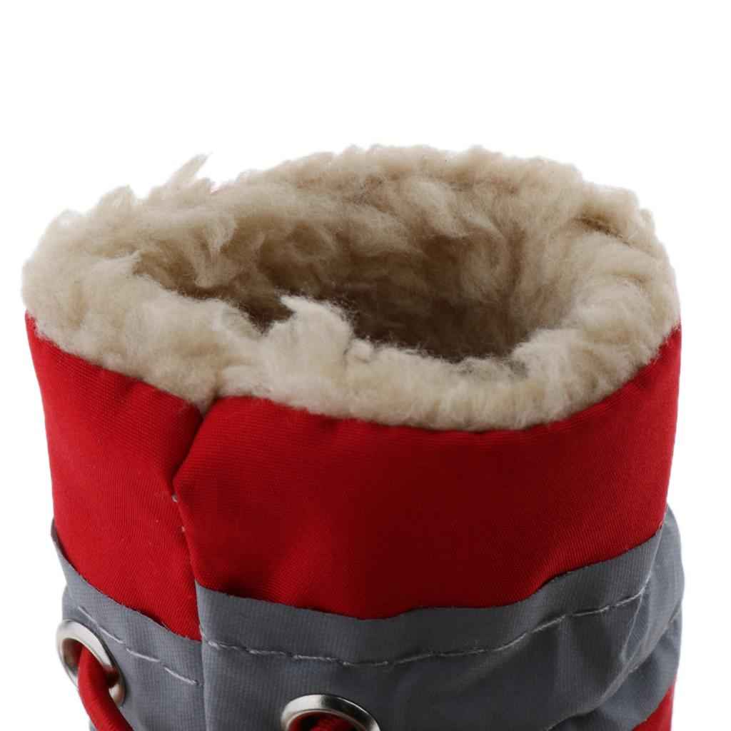 4Pcs/pack Pet Dog Puppy Shoes Outdoor Walk Non Slip Boots Booties Red S