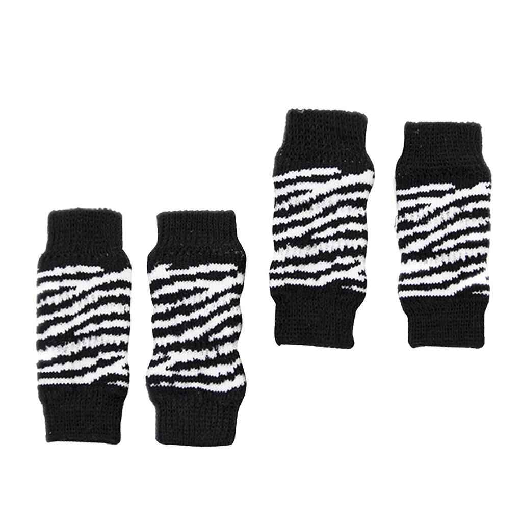 4Pcs/Set Dog Leg Socks Leg Warmers Protector, Puppy Legs Brace Wraps Black S