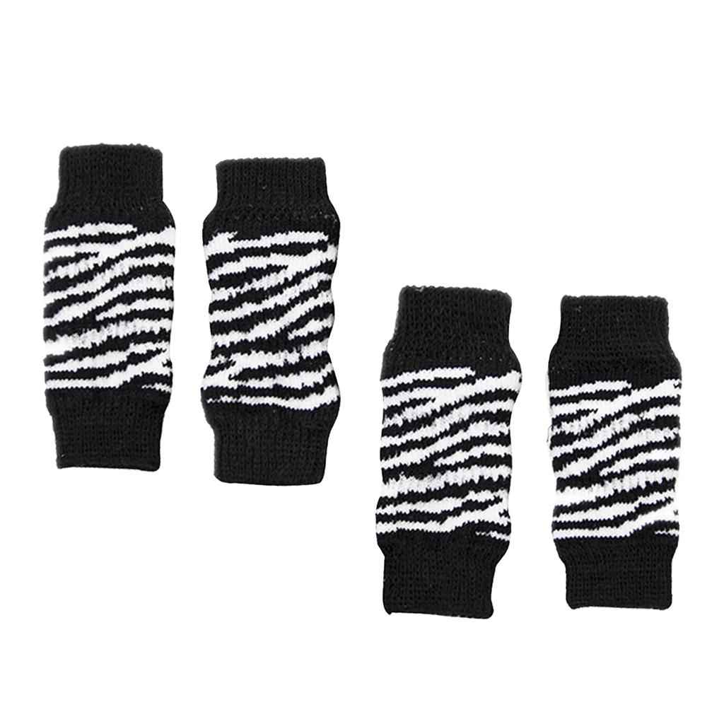 4Pcs/Set Dog Leg Socks Leg Warmers Protector, Puppy Legs Brace Wraps Black S