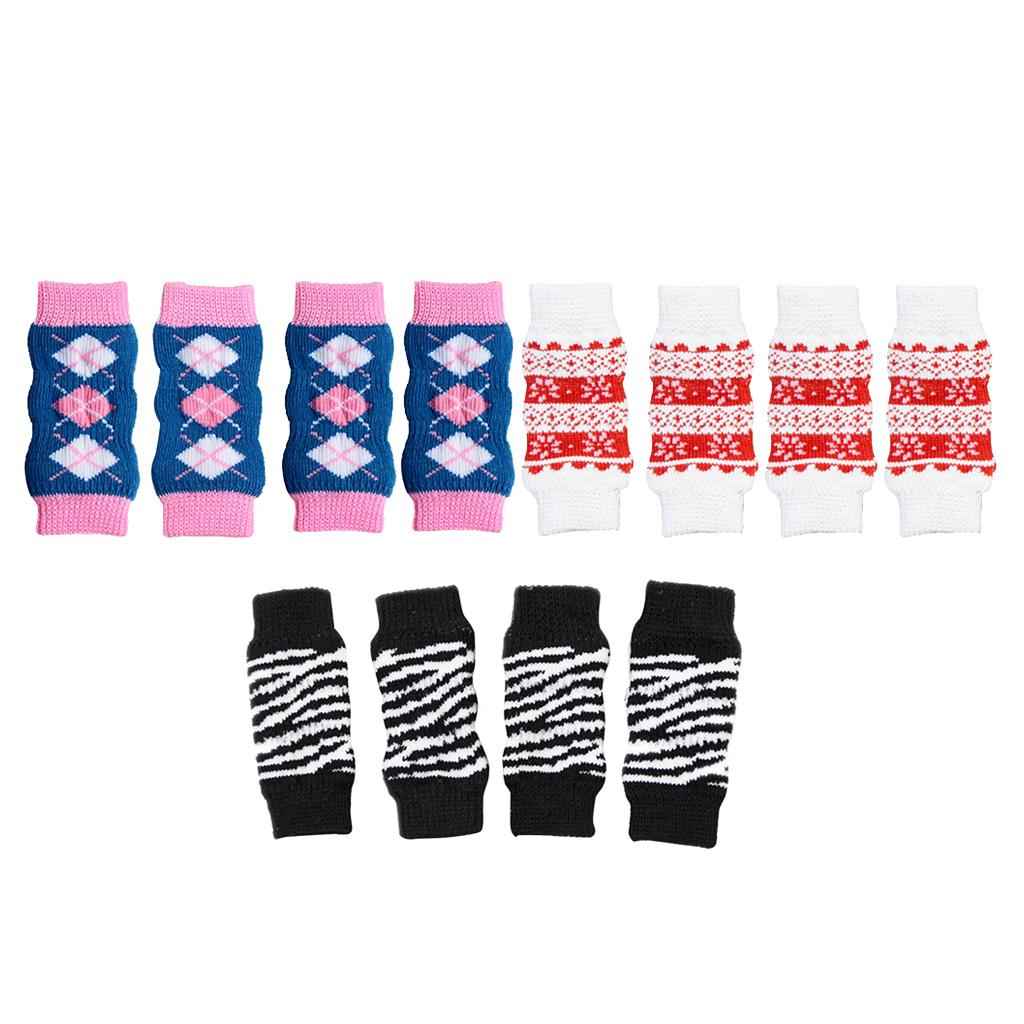 4Pcs/Set Dog Leg Socks Leg Warmers Protector, Puppy Legs Brace Wraps Black S
