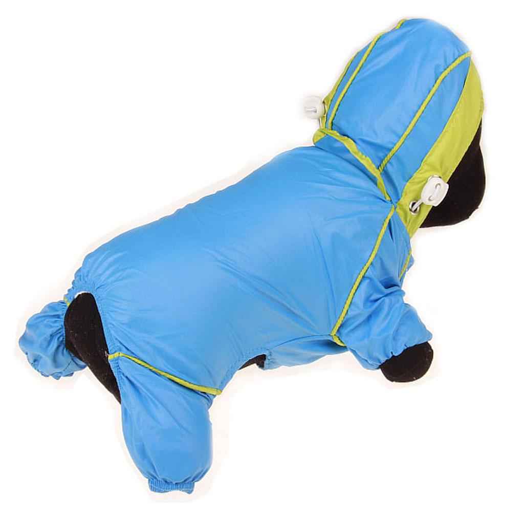 Waterproof Four Legs Clothing Dog Raincoat Jacket Coat Blue XL