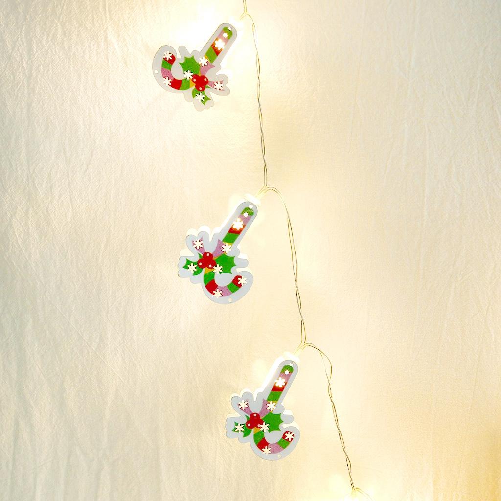 10LED Christmas String Lights Battery Powered Home Decor Crutch