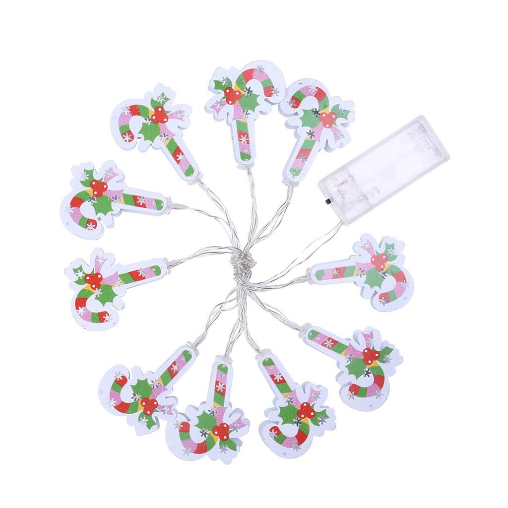 10LED Christmas String Lights Battery Powered Home Decor Crutch