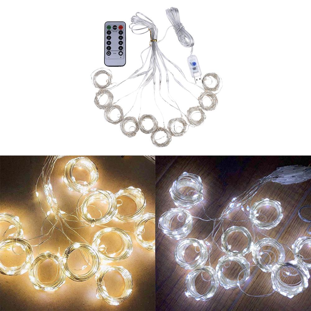 100LED Party Wedding Curtain Fairy Light USB String Light Cool White_1 meter