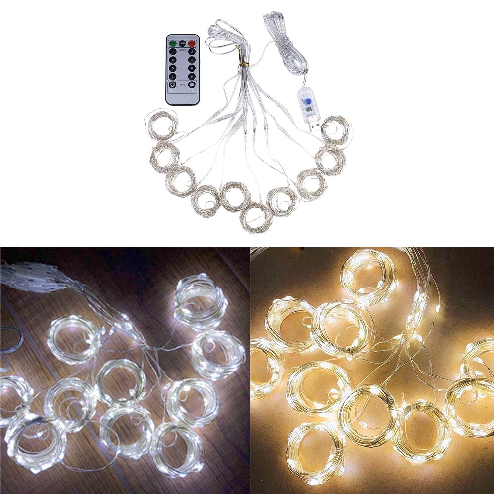 100LED Party Wedding Curtain Fairy Light USB String Light Cool White_1 meter