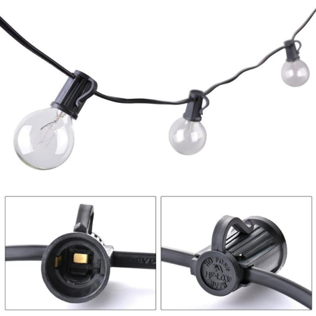 25ft G40 String Lights with Globe Clear Bulbs Waterproof Patio Hanging Light