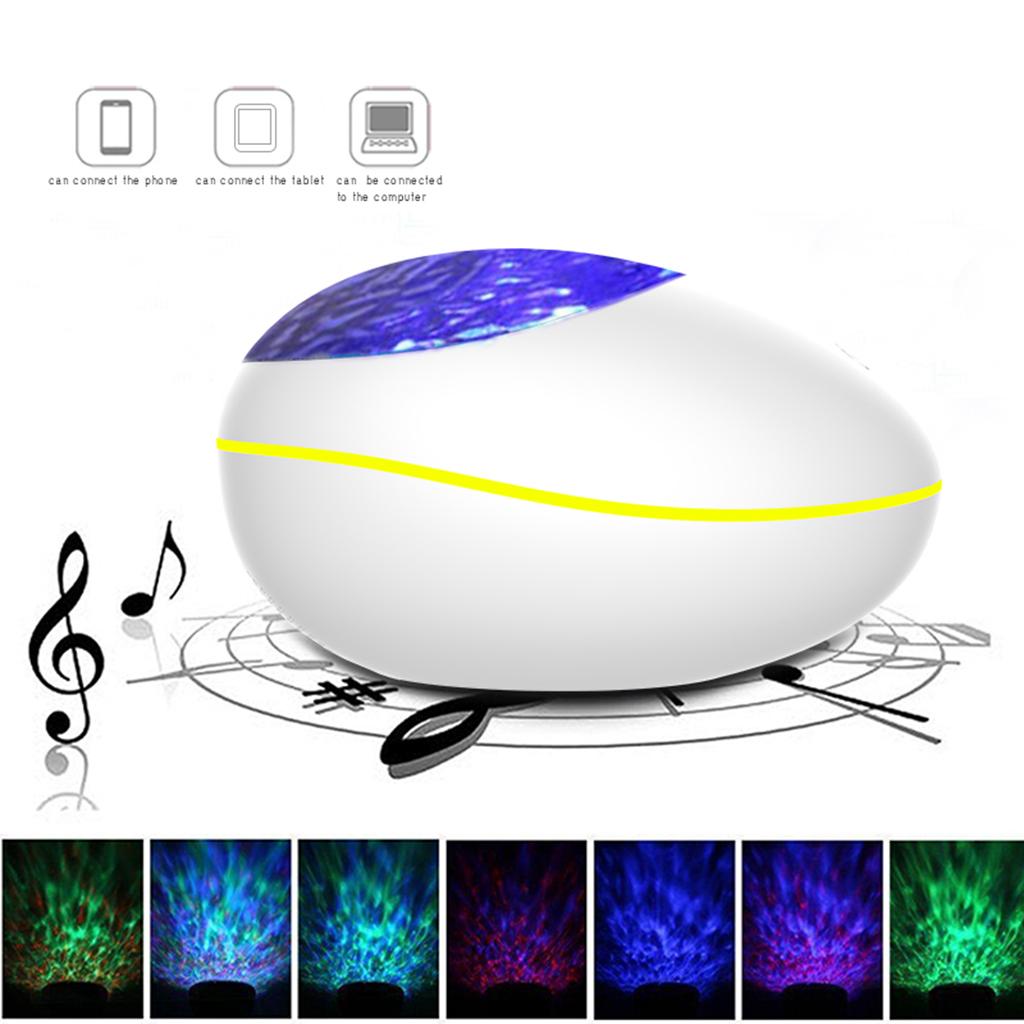 2-in-1 Projection Lamp and Bluetooth Speaker 8 Colors Changing White