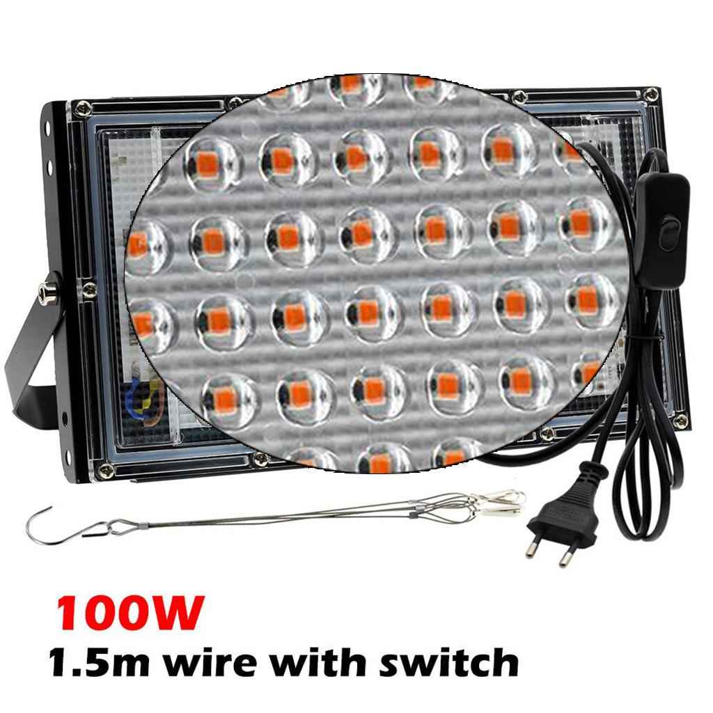 50W/100W LED Grow Light Full Spectrum for Hydroponic Indoor Plants EU Plug 100W