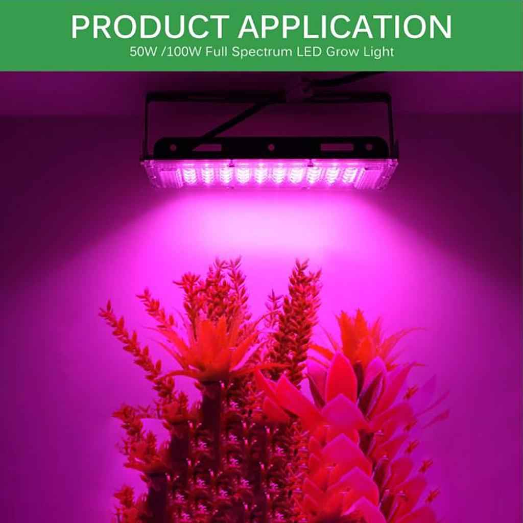 50W/100W LED Grow Light Full Spectrum for Hydroponic Indoor Plants EU Plug 100W