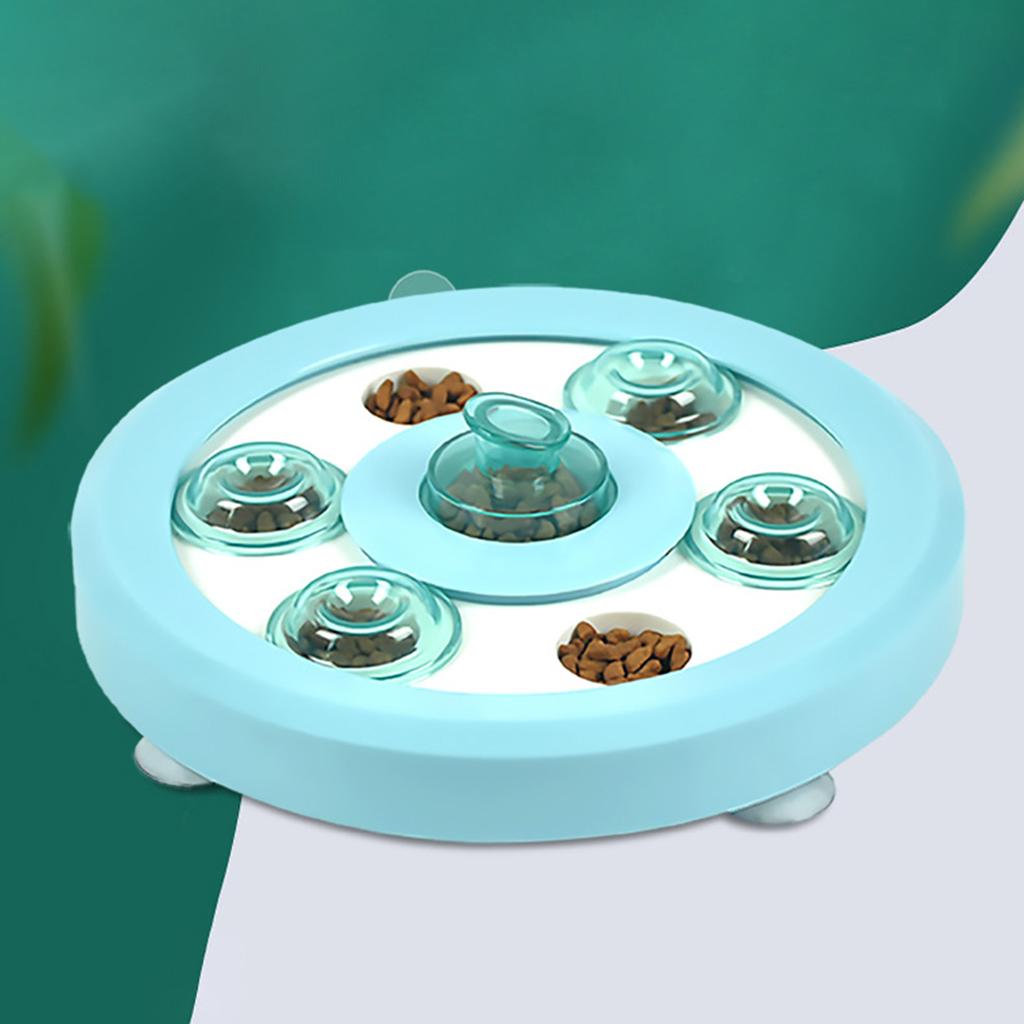 Dog Puzzle Toy Dog Feeding Dispensing Feeder Bowl IQ Training Toys Blue