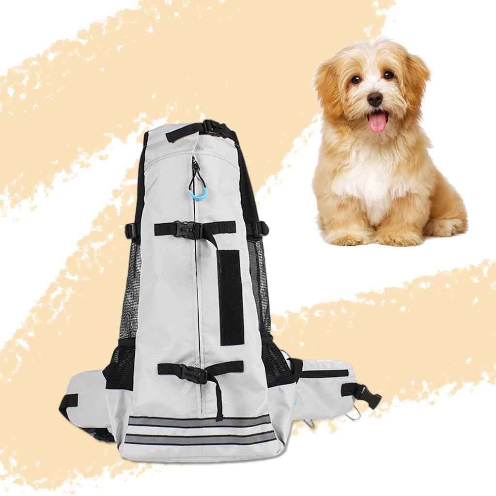 Dog Carrier Breathable Corgi Carrying Bag Hiking Travel Pet Backpacks Grey