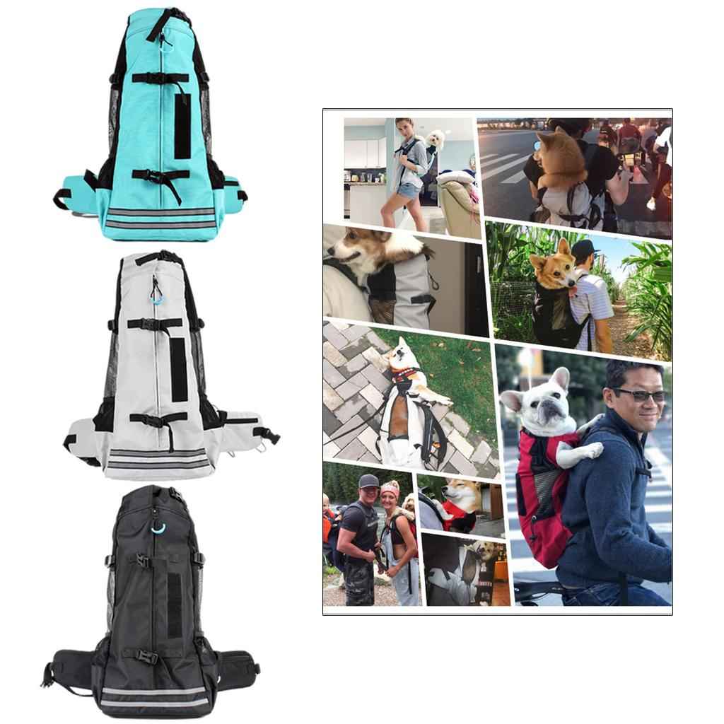 Dog Carrier Breathable Corgi Carrying Bag Hiking Travel Pet Backpacks Grey