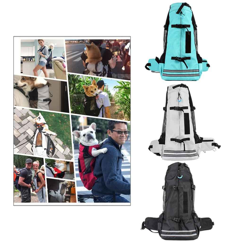 Dog Carrier Breathable Corgi Carrying Bag Hiking Travel Pet Backpacks Grey