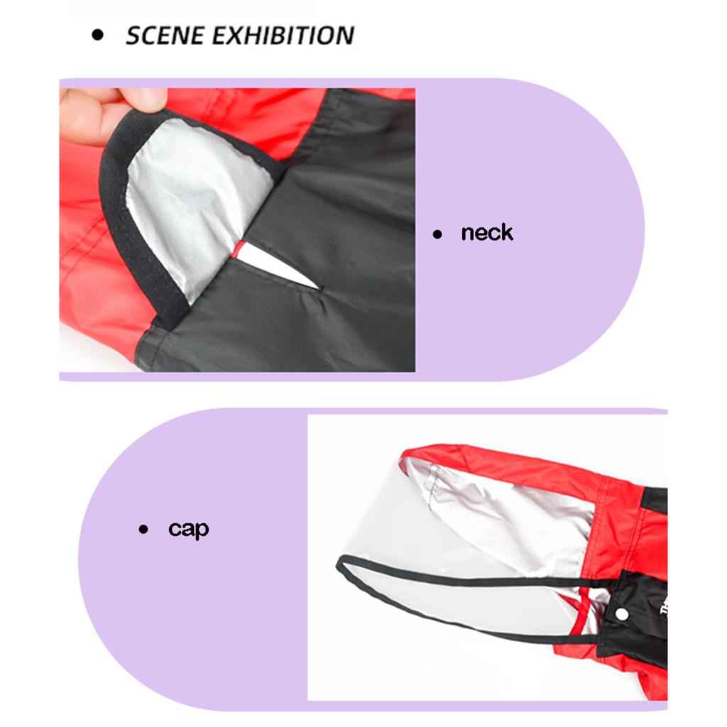 Dog Raincoat Clothing Waterproof Poncho Pet Puppy Jacket Coat Hooded Red S