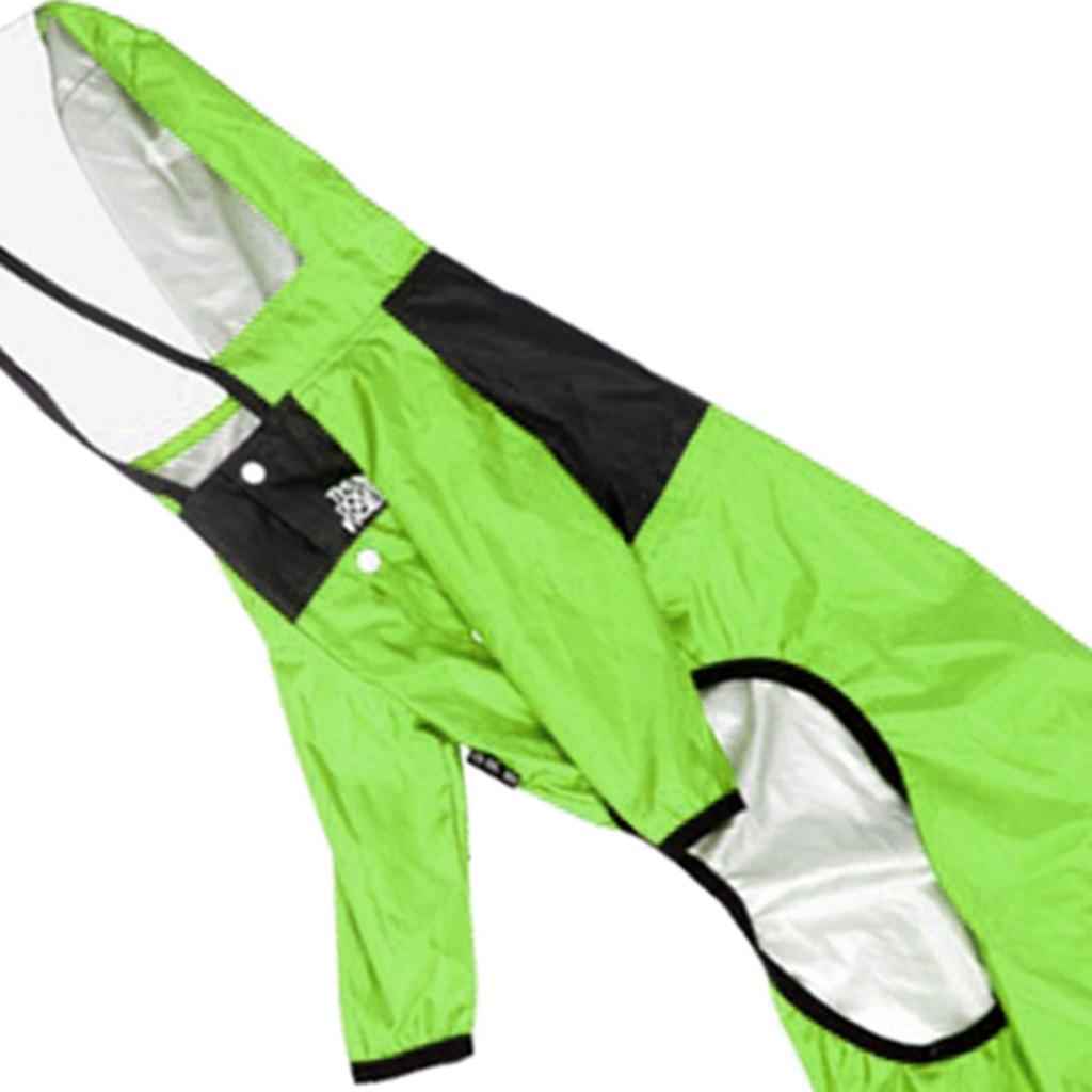 Dog Raincoat Clothing Waterproof Poncho Pet Puppy Jacket Coat Hooded Green M