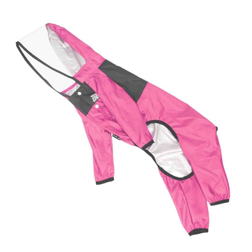 Dog Raincoat Clothing Waterproof Poncho Pet Puppy Jacket Coat Hooded Pink S