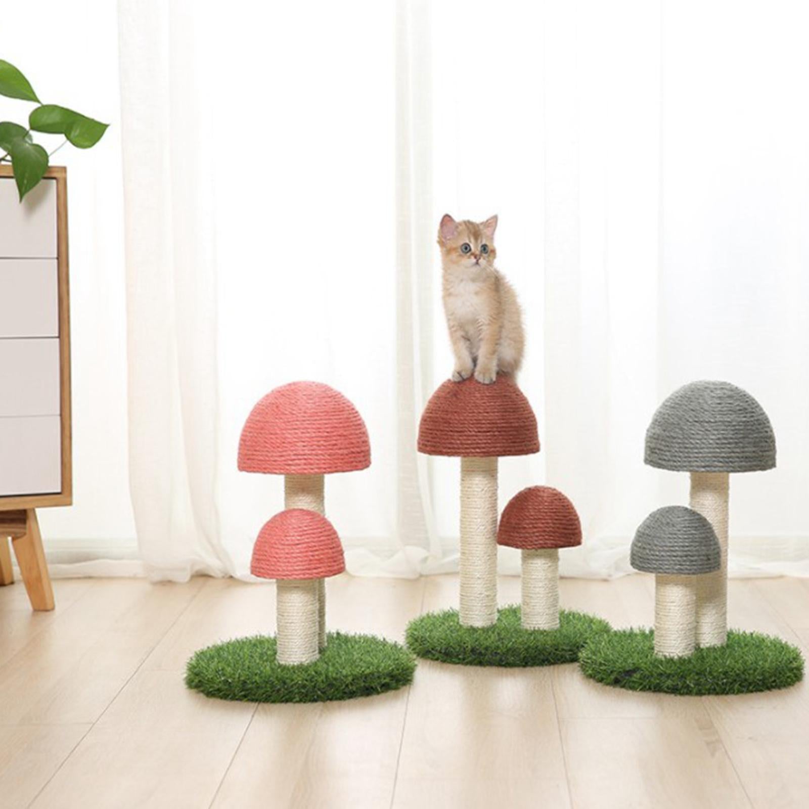 Cat Scratching Post Mushroom Scratching Post for Cat Kitten Yellow White
