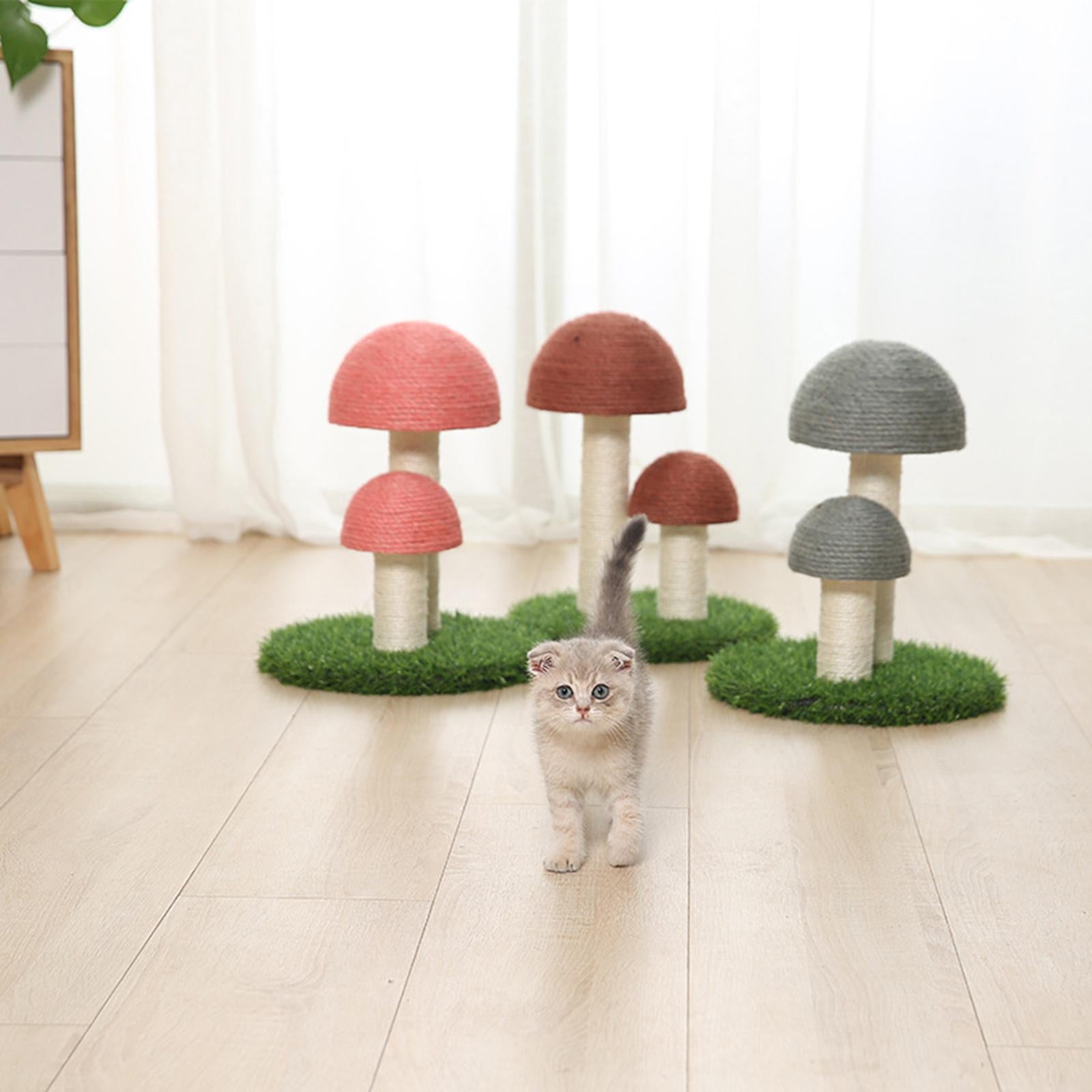 Cat Scratching Post Mushroom Scratching Post for Cat Kitten Gray with Ball