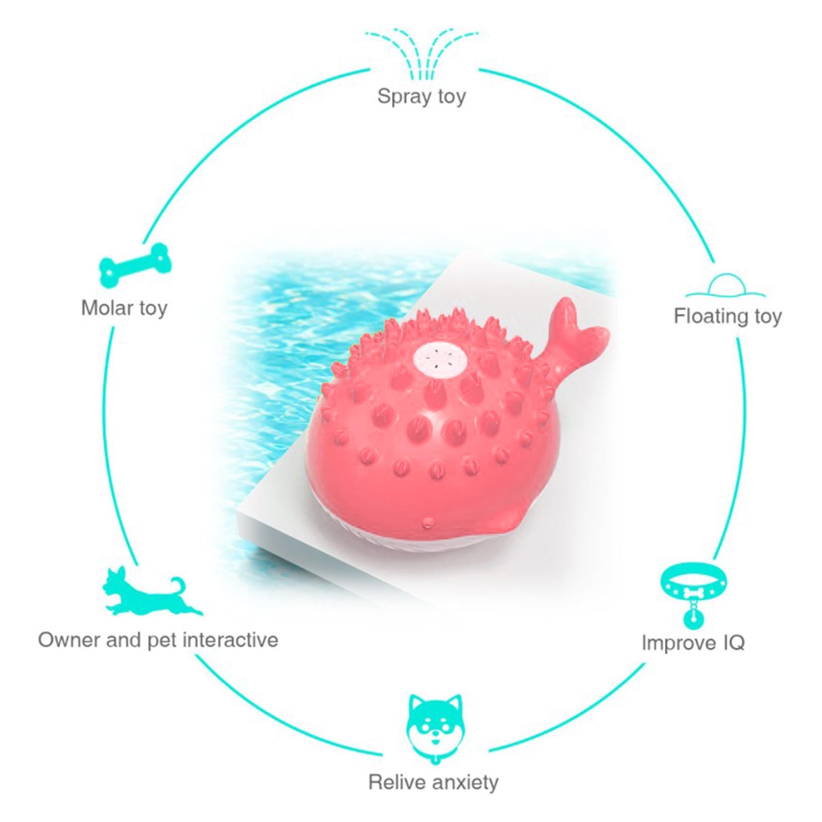 Dog Bath Toy Water Spray Whale Induction Sprinkler Teething Play Toys Pink