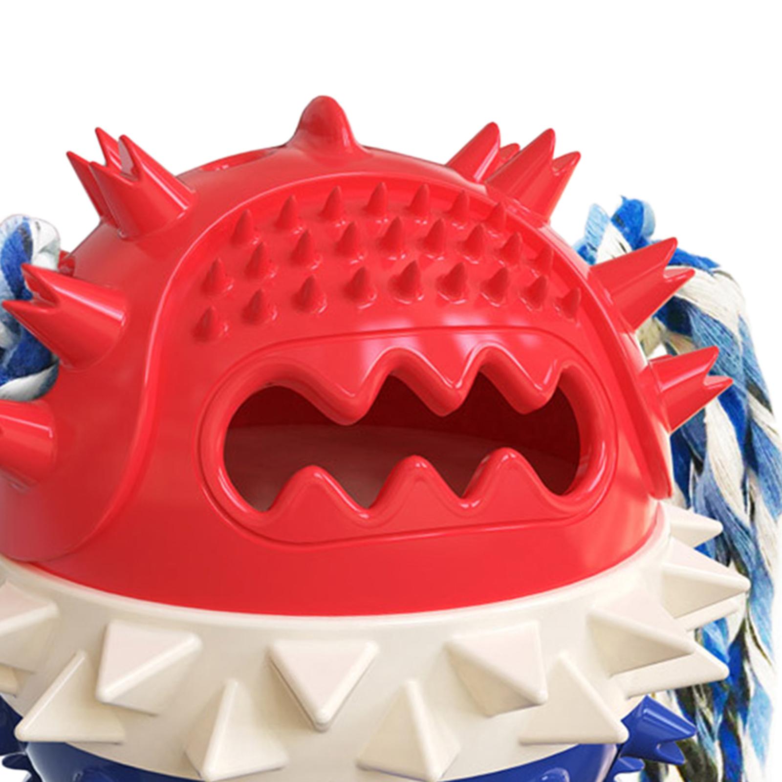 Dog Chew Toys Molar Ball Teething Cleaning Play Toy Red white blue
