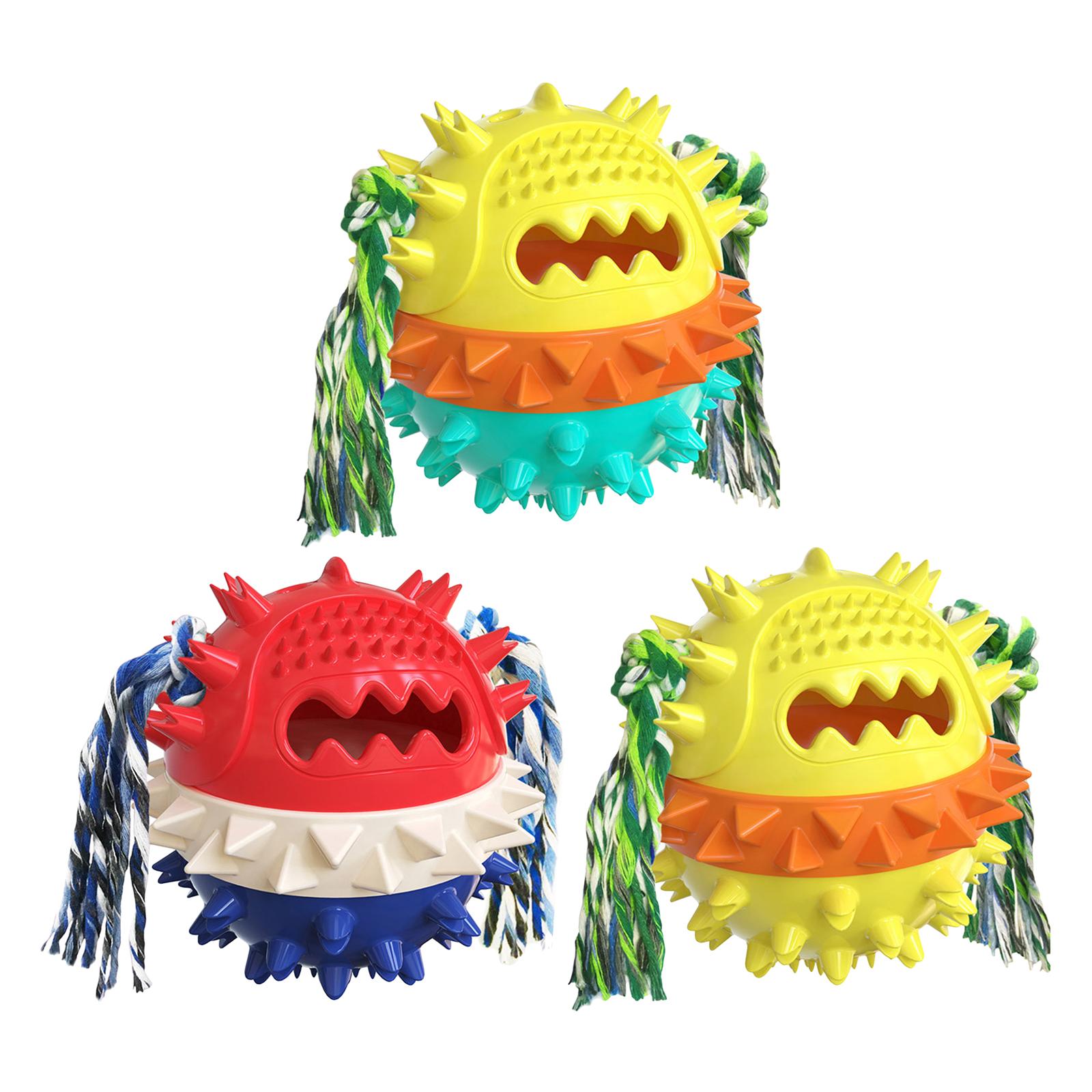 Dog Chew Toys Molar Ball Teething Cleaning Play Toy Red white blue