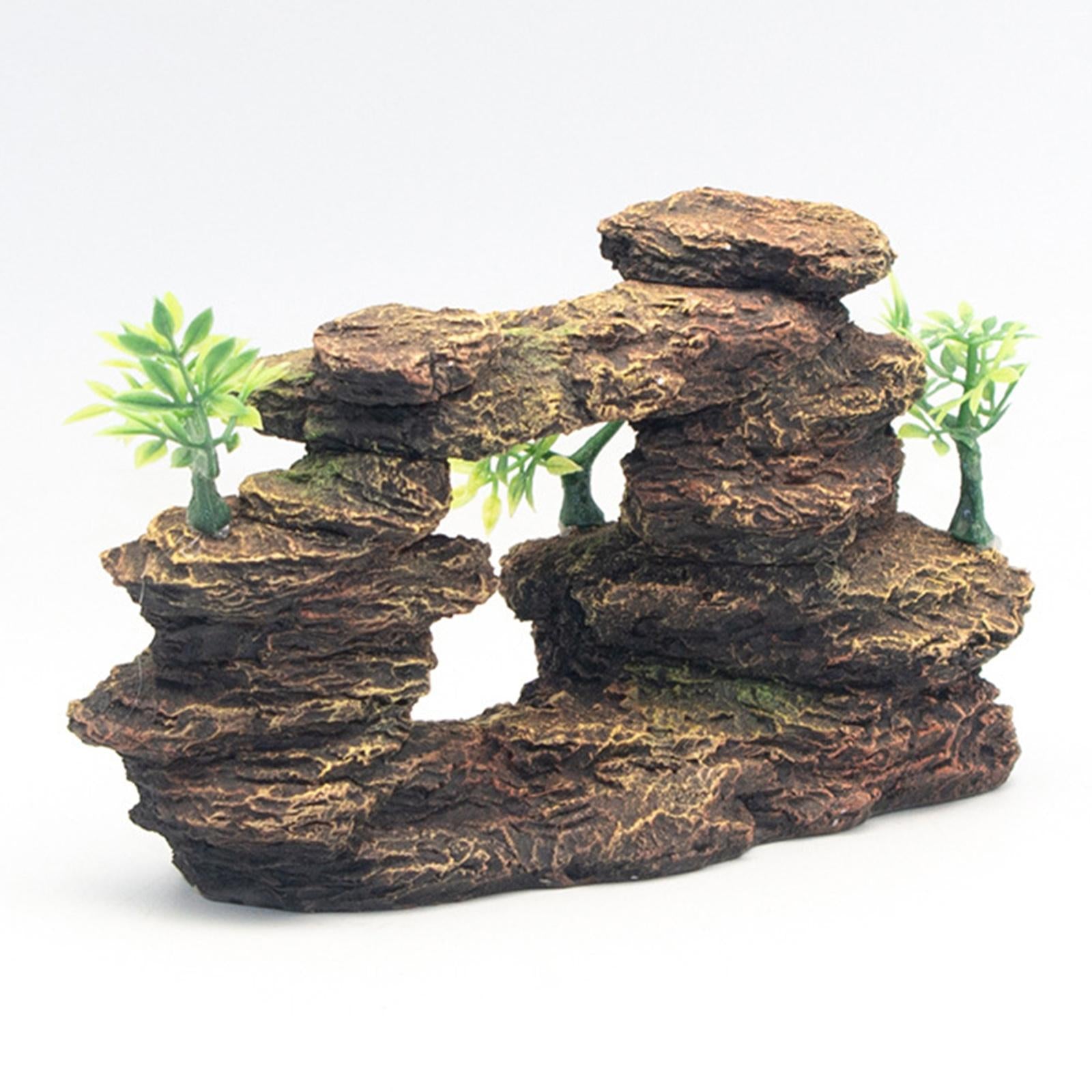 Aquarium Mountain Ornament Tree Fish Tank Decoration Fishes Play House Cave