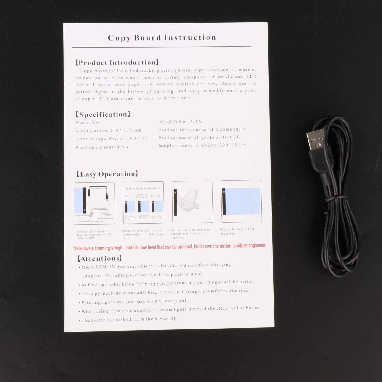 LED Tracing Light Box Board Drawing Copy Pad Table A3 Stepless Dimming