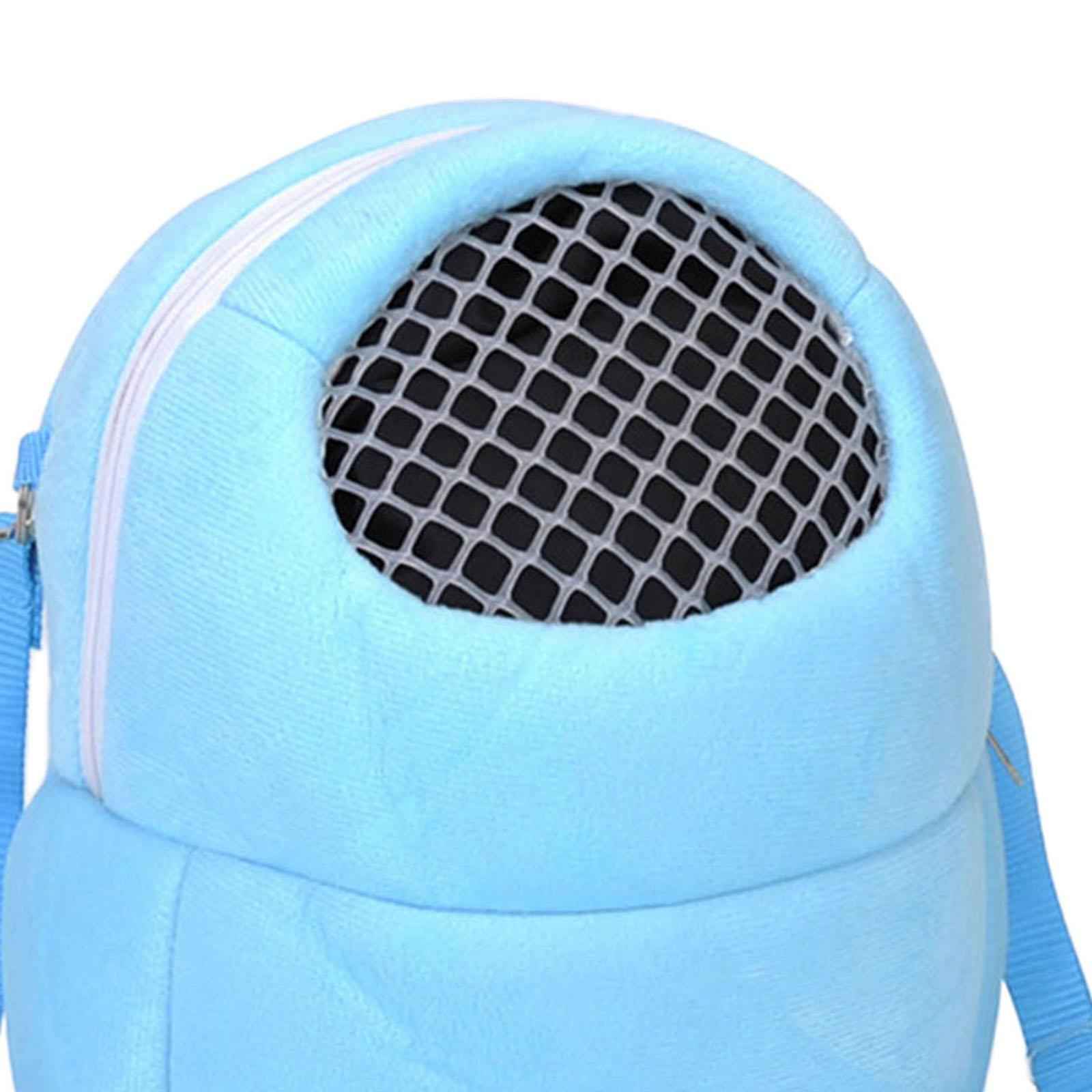 Pet Small Animal Carrier Bag Travel Warm Cage Hamster Pouch Blue 17x14cm