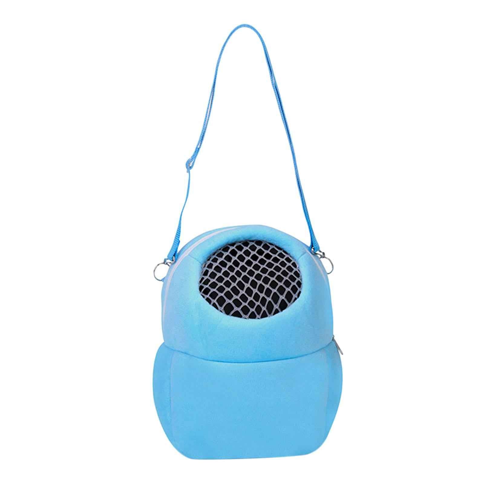 Pet Small Animal Carrier Bag Travel Warm Cage Hamster Pouch Blue 17x14cm