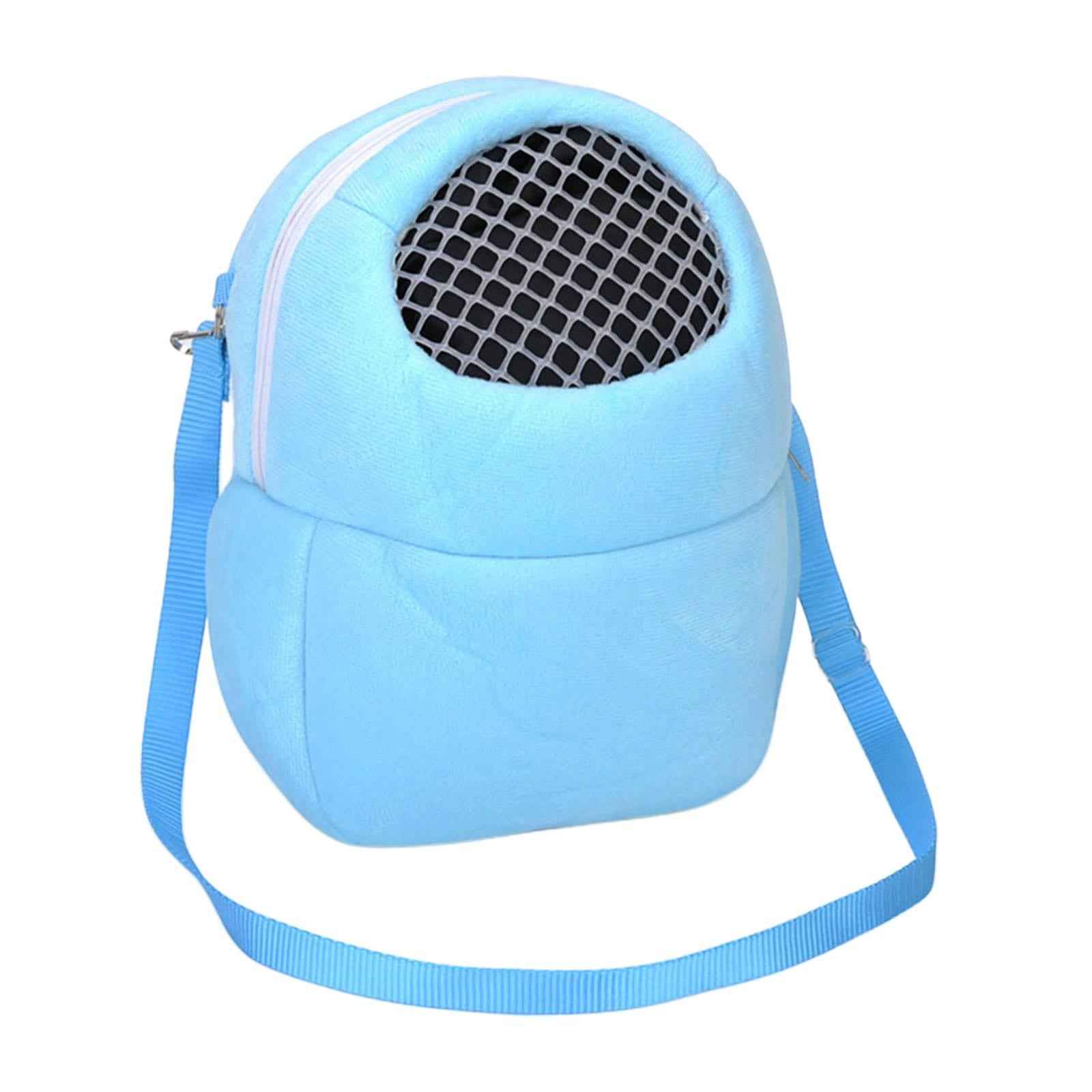 Pet Small Animal Carrier Bag Travel Warm Cage Hamster Pouch Blue 17x14cm