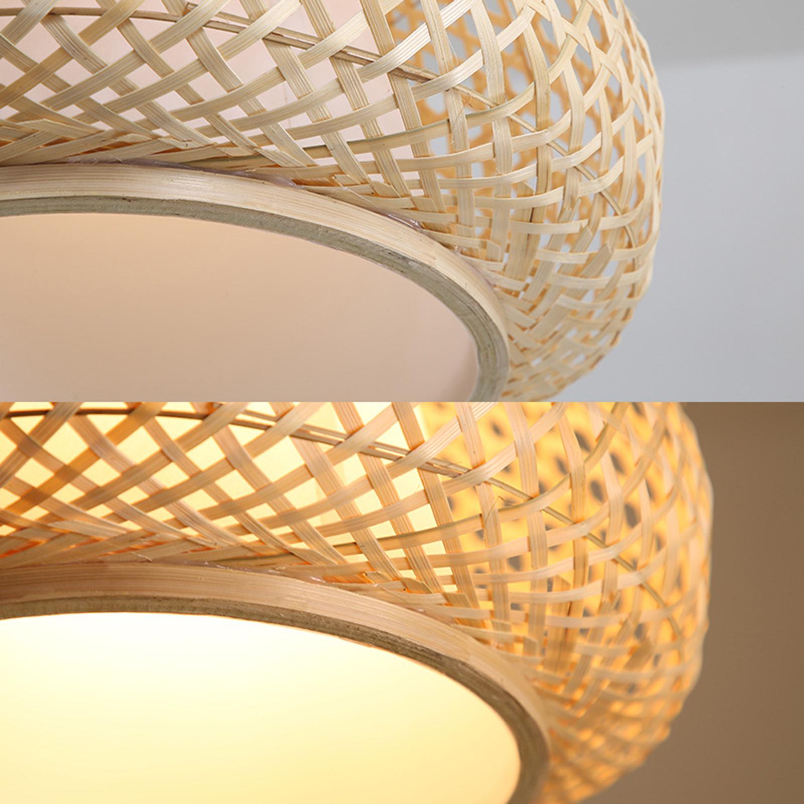 Bamboo Rattan Pendant Light Fixture Kitchen Ceiling Lamp Chandelier 60x30cm