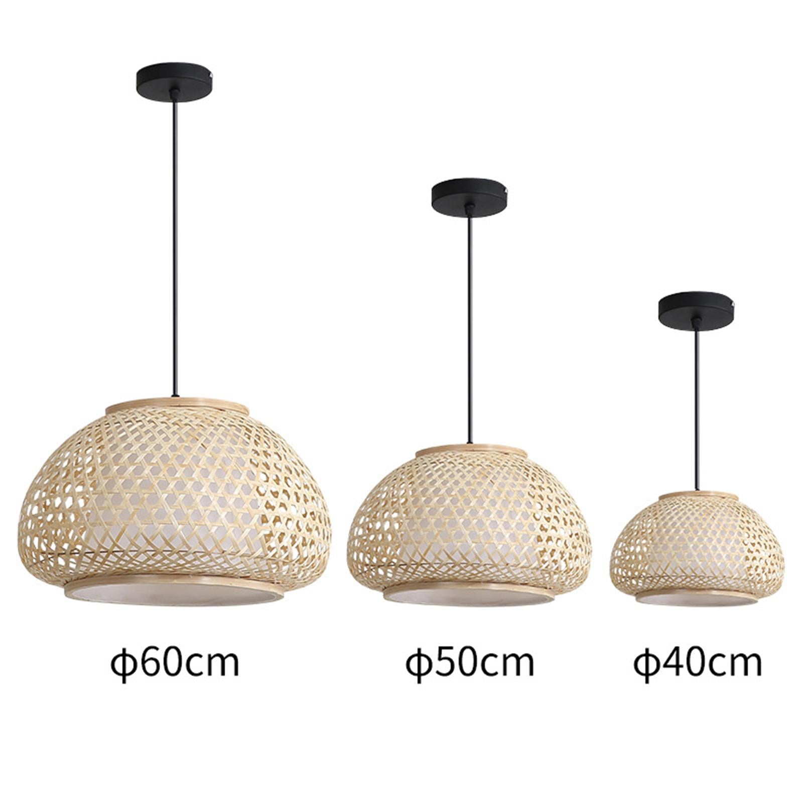 Bamboo Rattan Pendant Light Fixture Kitchen Ceiling Lamp Chandelier 60x30cm