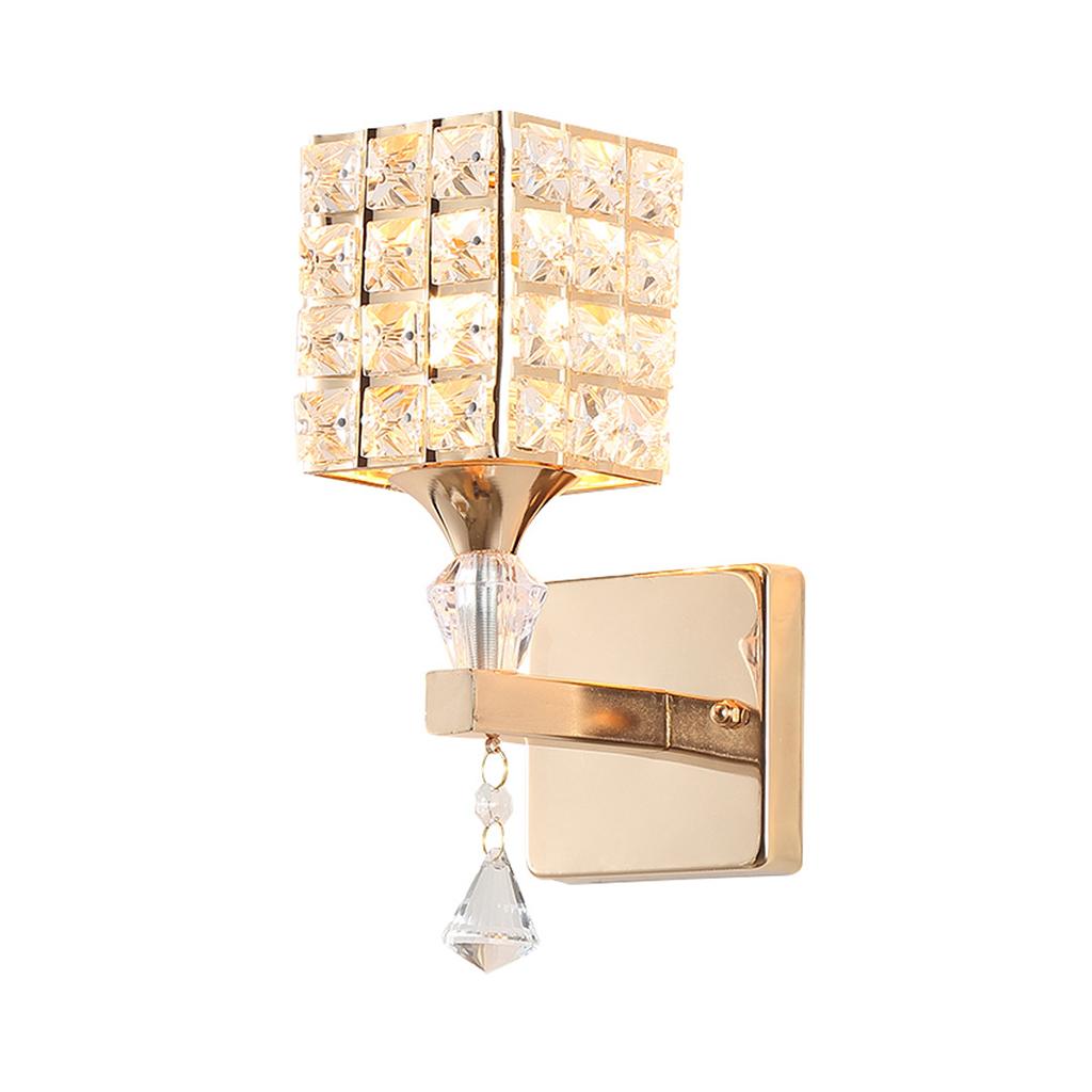 Chic Crystal Wall Lamp Fixture Sconce Pendent Light E26/E27 Bulb Study Stair Golden