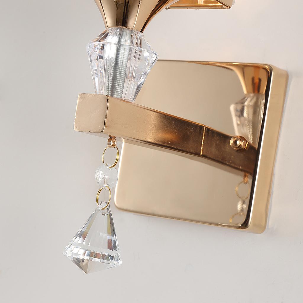 Chic Crystal Wall Lamp Fixture Sconce Pendent Light E26/E27 Bulb Study Stair Golden