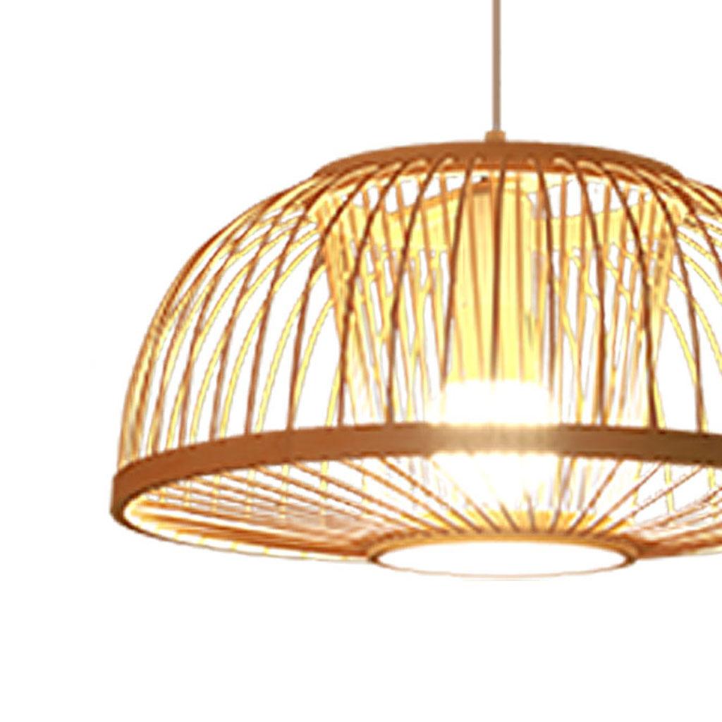 Bamboo Wove Pendant Light Hanging Lamp Home Hotel Lighting Fixture C 40x25CM