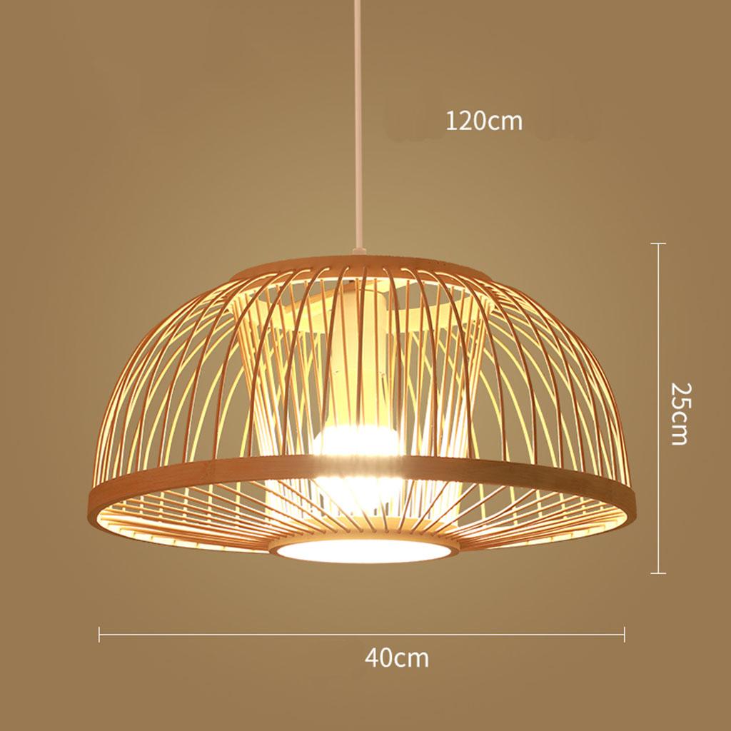 Bamboo Wove Pendant Light Hanging Lamp Home Hotel Lighting Fixture C 40x25CM