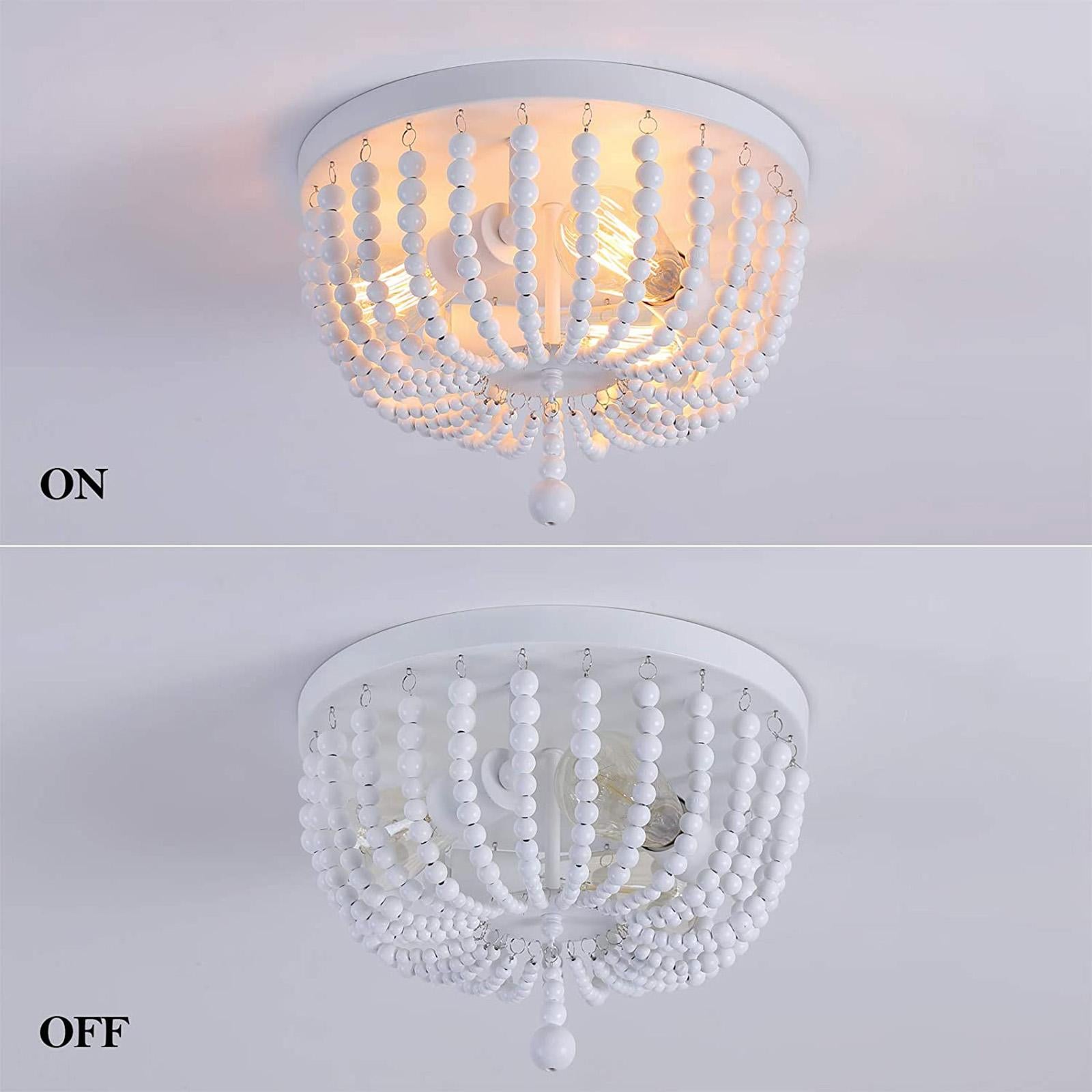 Boho Chandelier Ceiling Lights Flush Mount Decoration 40x28cm 3 Head Base