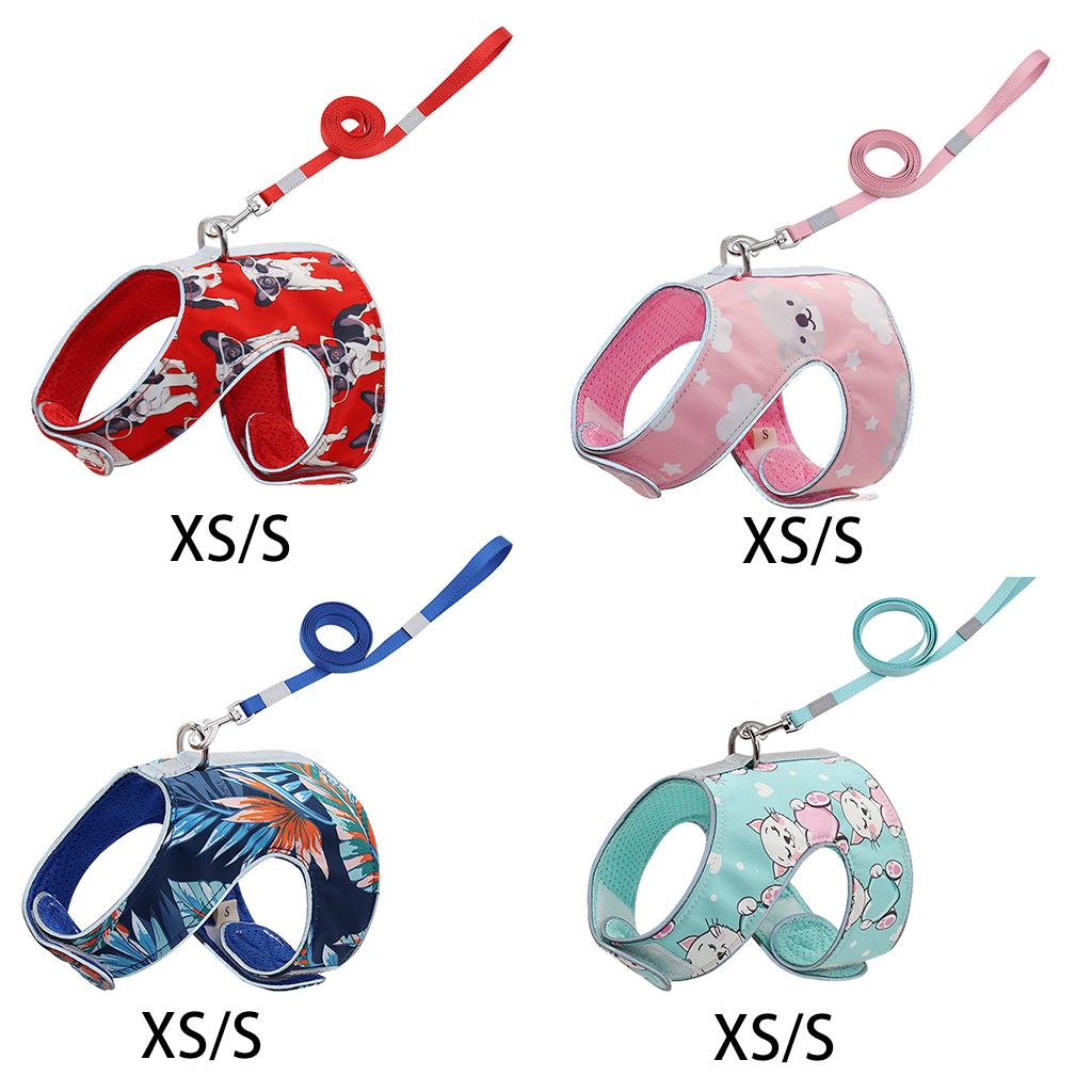 Cat Harness Soft Adjustable Pet Vest for Walking Small Medium Large Cats XS Red