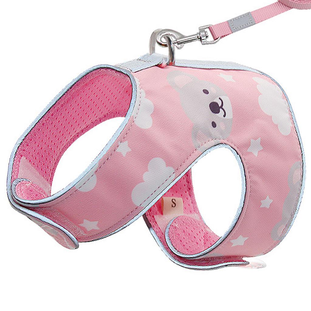 Cat Harness Soft Adjustable Pet Vest for Walking Small Medium Large Cats XS Pink