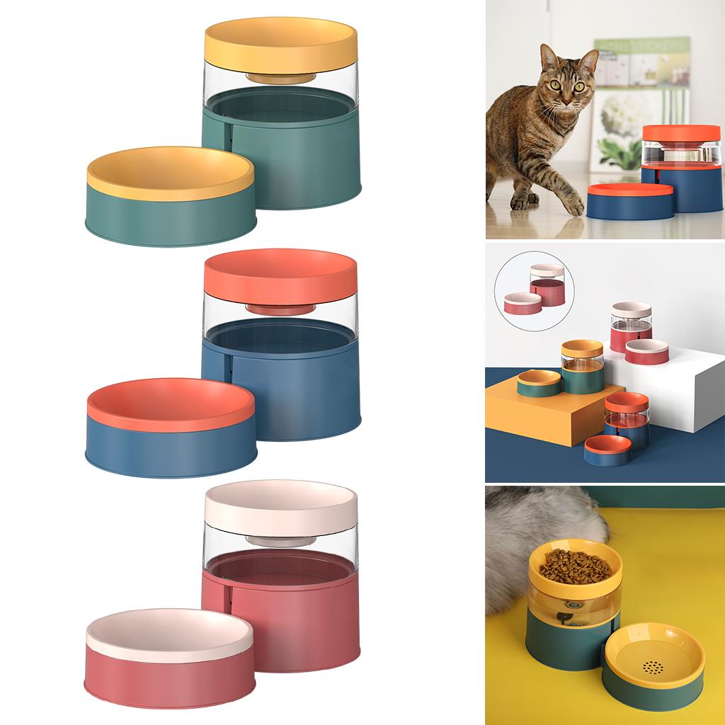 Anti-slip Durable Dog Cat Bowls Automatic Double Feeder for Cat Drinking 1L Blue