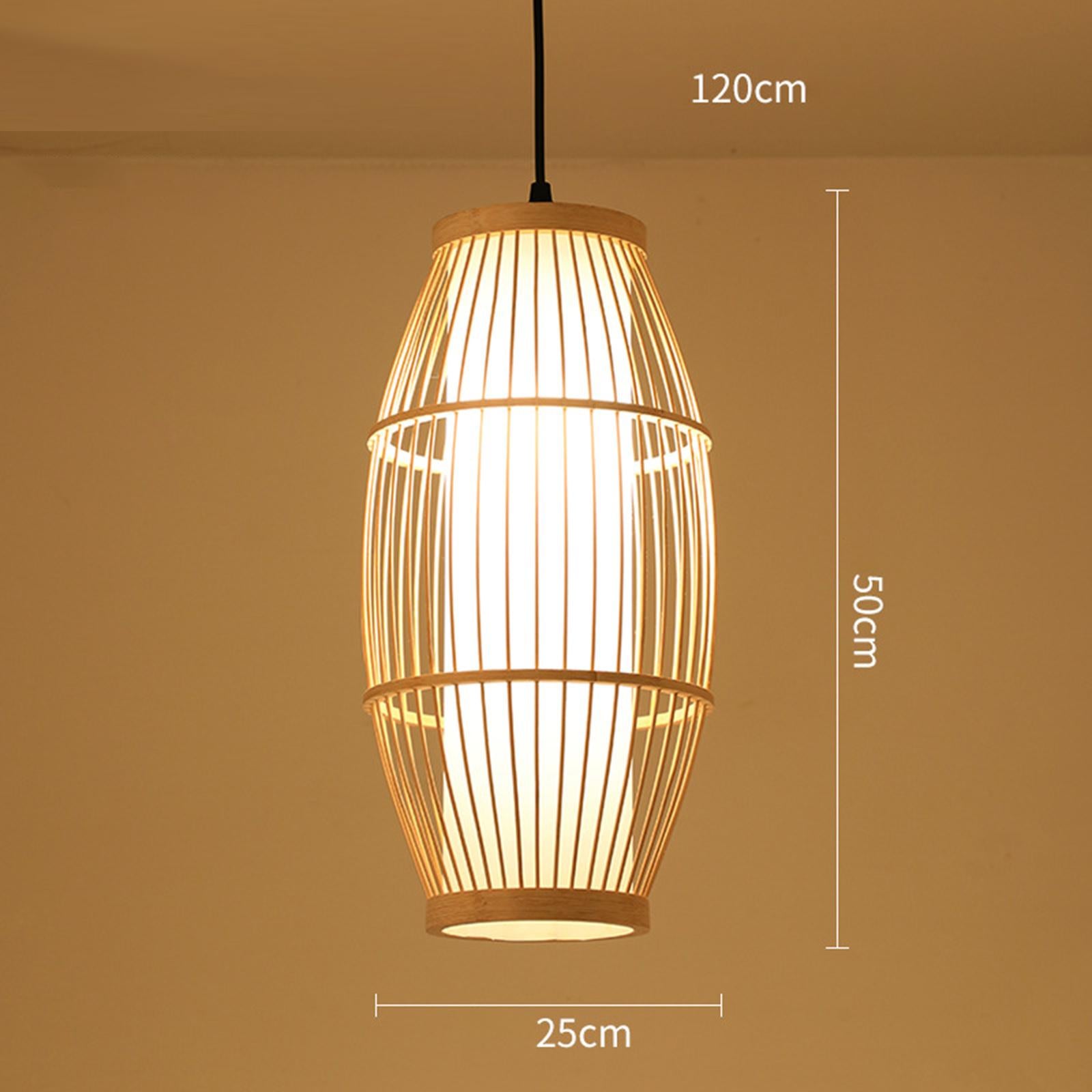 Chinese Style Bamboo Chandelier Decorative E27 Retro for Aisle 9.8x19.7inch