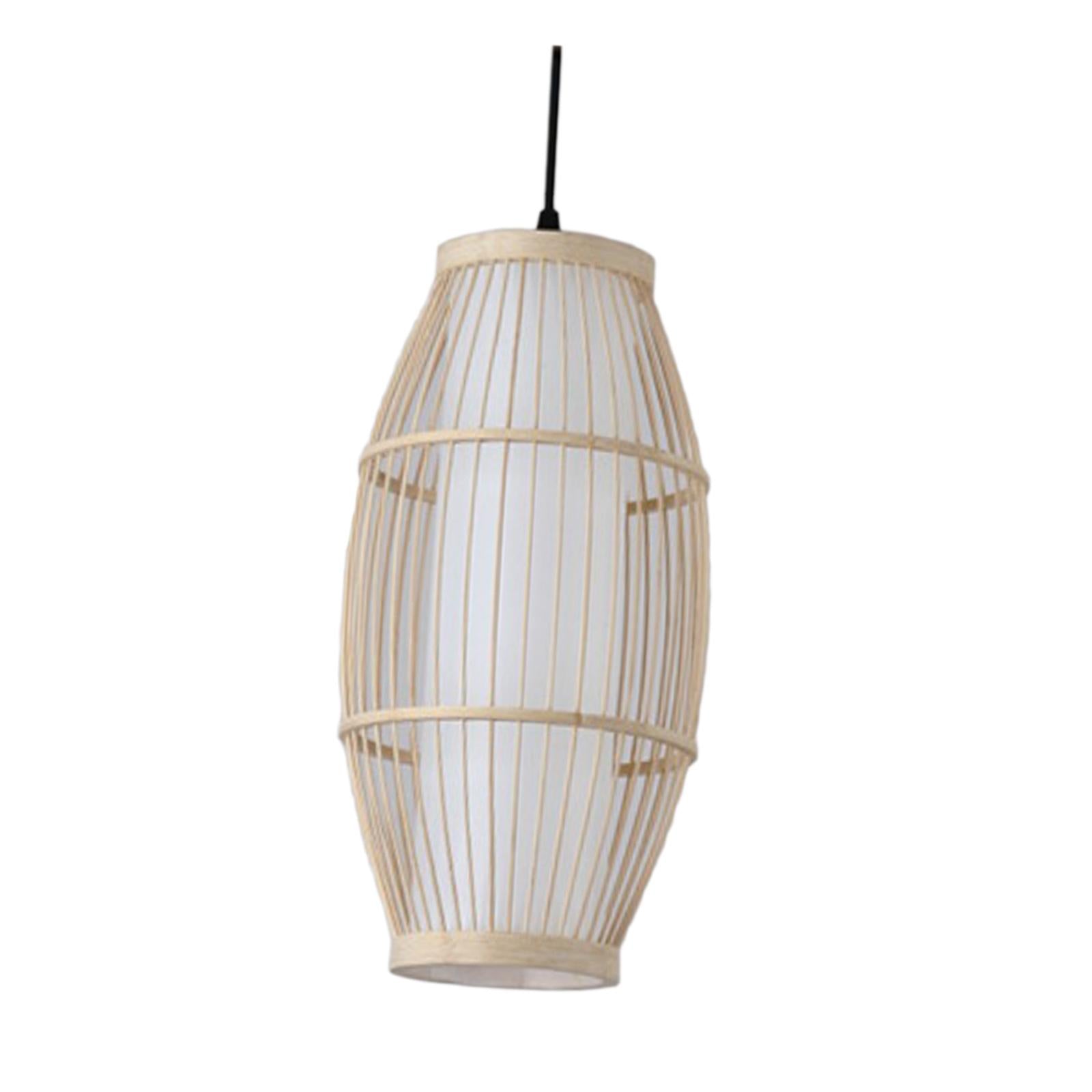 Chinese Style Bamboo Chandelier Decorative E27 Retro for Aisle 9.8x19.7inch