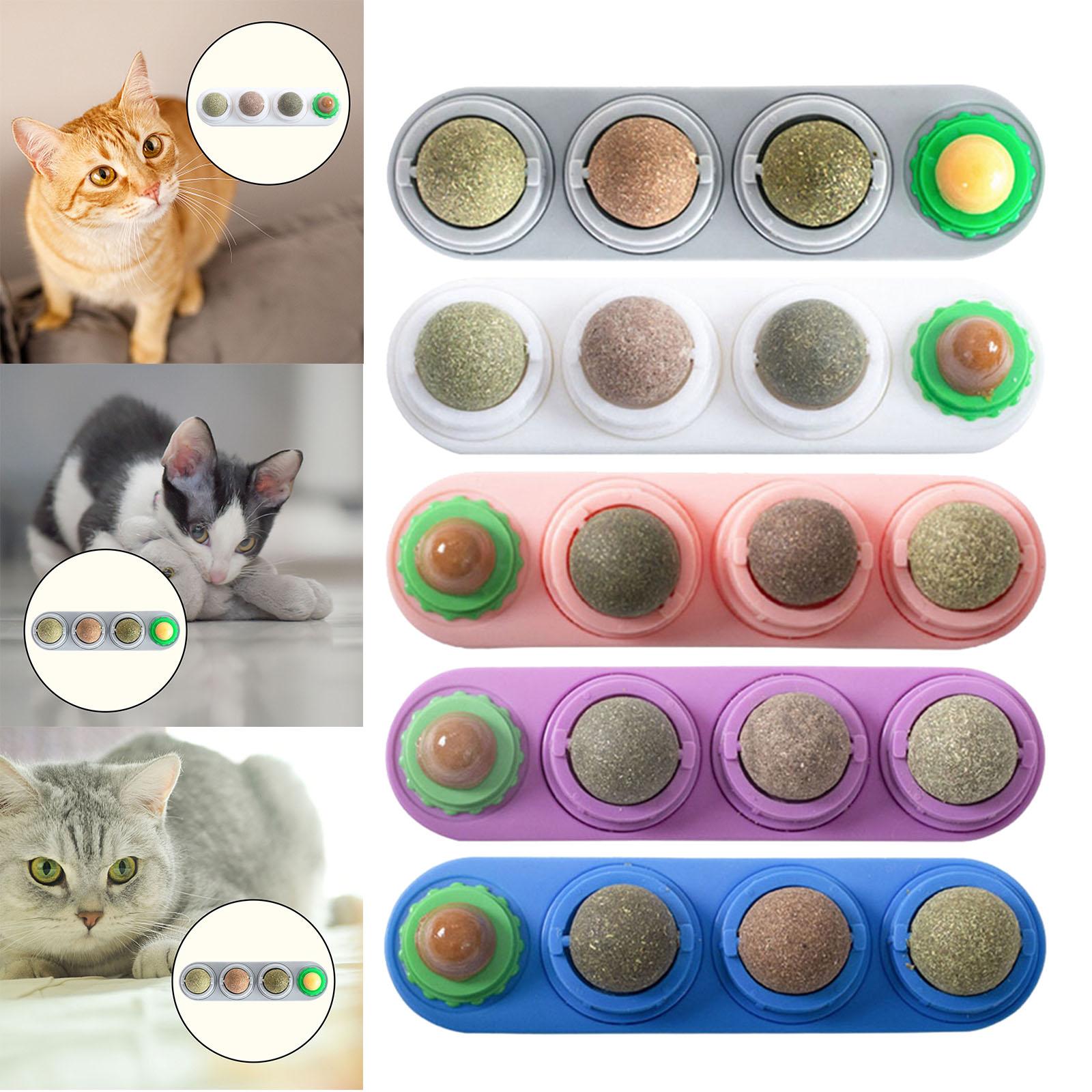 Catnip Balls Natural Removable for Teeth Grinding Cat Ball Toy Grey