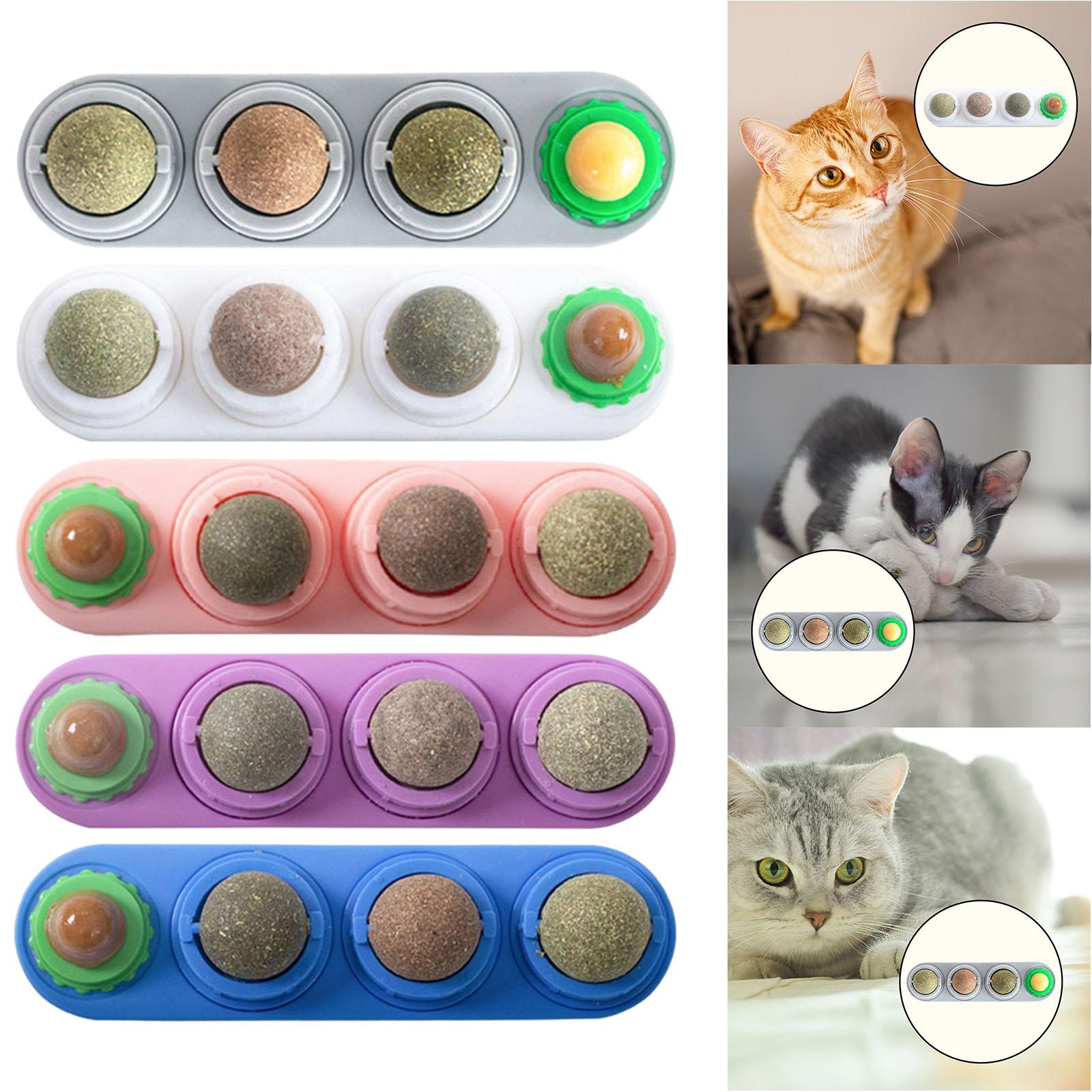 Catnip Balls Natural Removable for Teeth Grinding Cat Ball Toy Grey