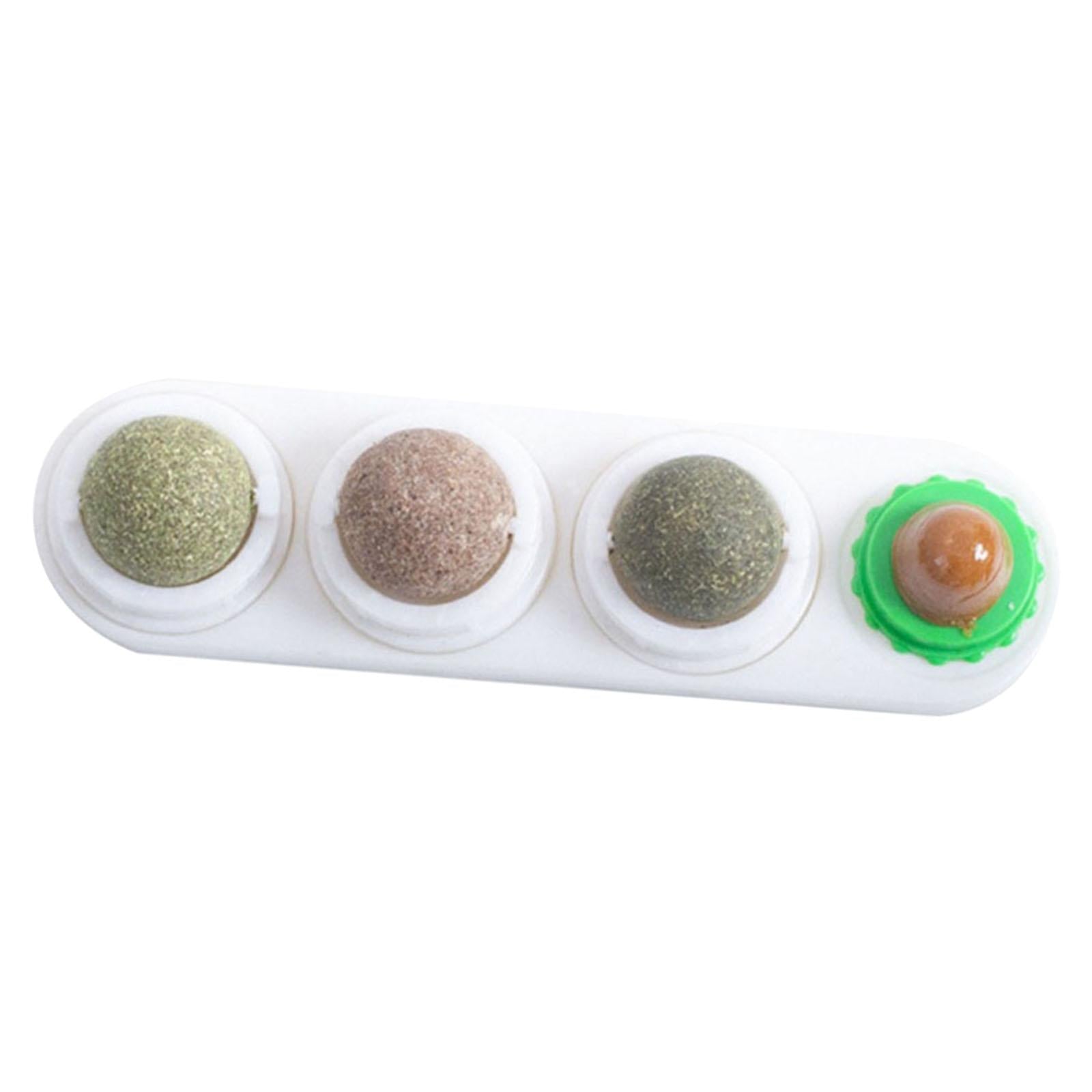 Catnip Balls Natural Removable for Teeth Grinding Cat Ball Toy White