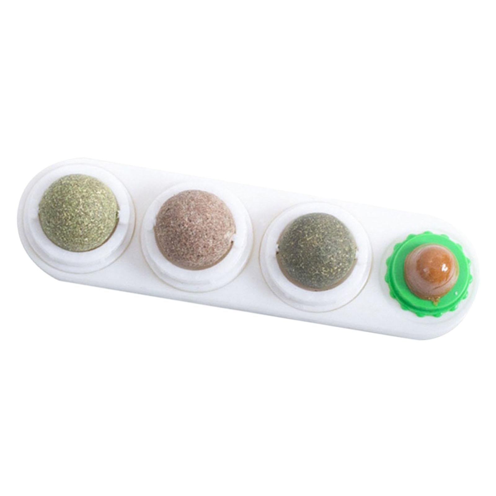 Catnip Balls Natural Removable for Teeth Grinding Cat Ball Toy White