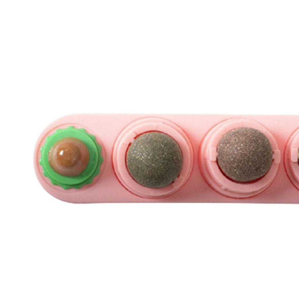 Catnip Balls Natural Removable for Teeth Grinding Cat Ball Toy Pink