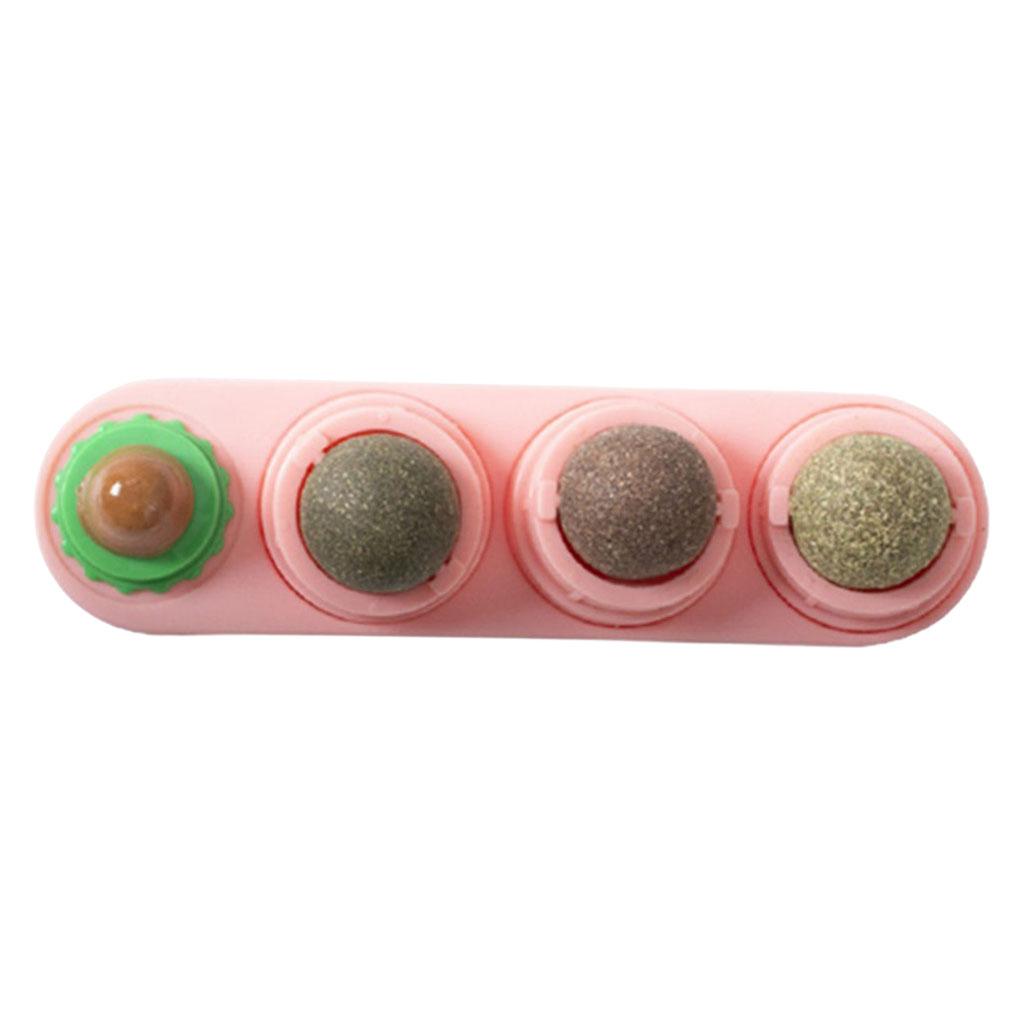 Catnip Balls Natural Removable for Teeth Grinding Cat Ball Toy Pink