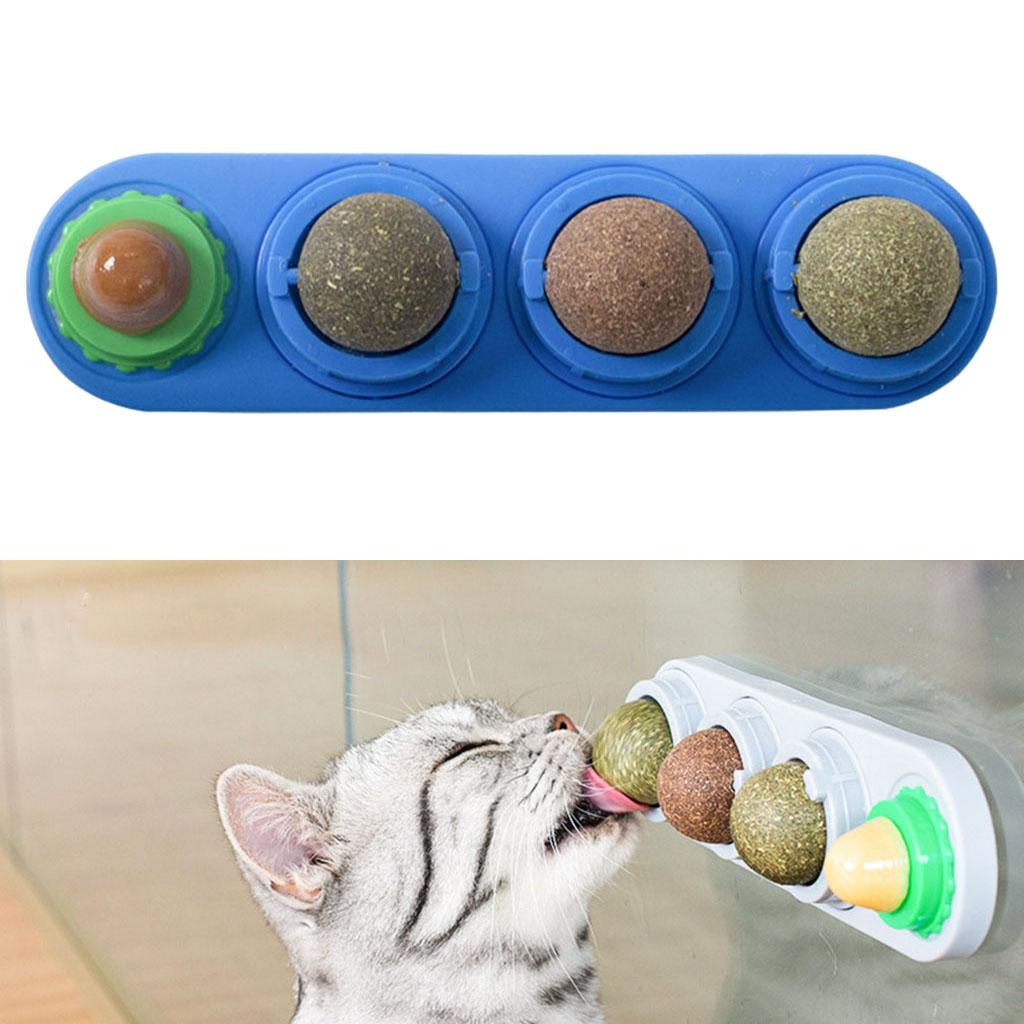 Catnip Balls Natural Removable for Teeth Grinding Cat Ball Toy Blue