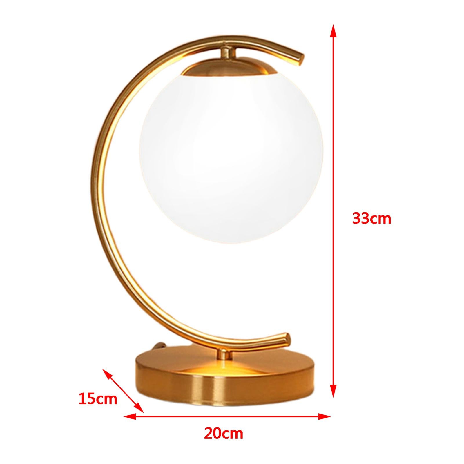 Dimmable Table Lamp Round Bedside Desk Night Light 20x15x33cm